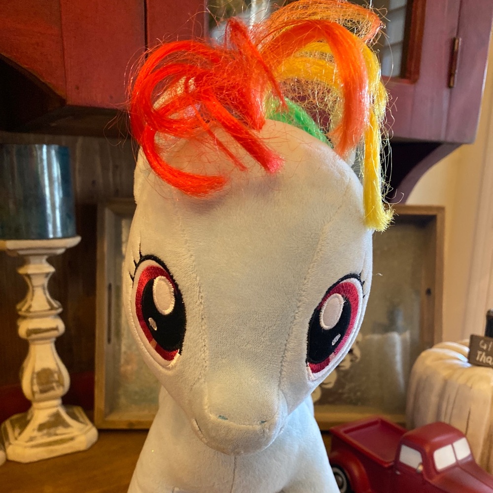 Build A Bear RAINBOW DASH Plush Blue 16”
